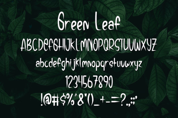Green Leaf Font Poster 4