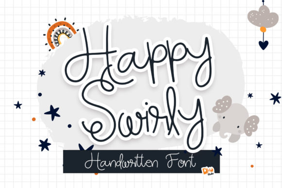 Happy Swirly Font Poster 1