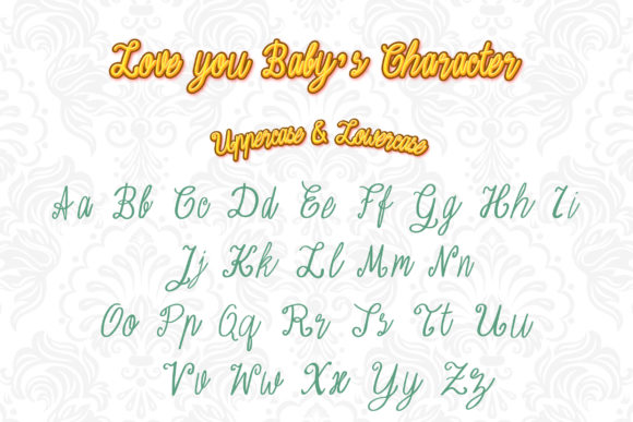 Love You Baby Font Poster 2