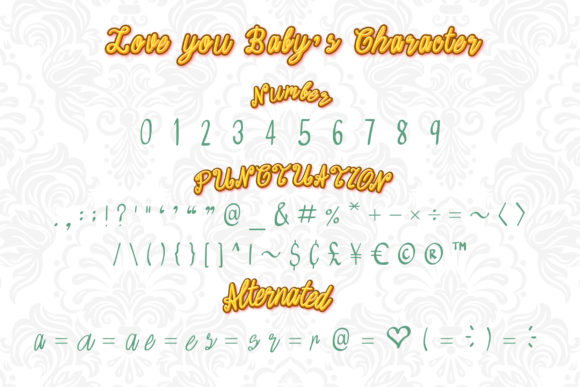 Love You Baby Font Poster 3