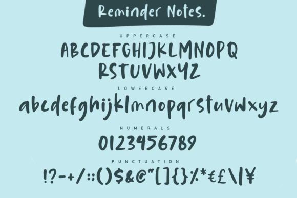 Reminder Notes Font Poster 3