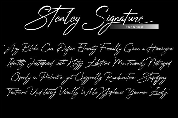 Stenley Signature Font Poster 5