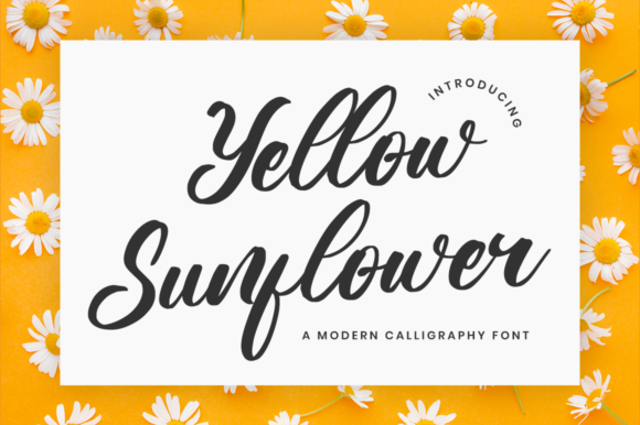 Yellow Sunflower Font Poster 1