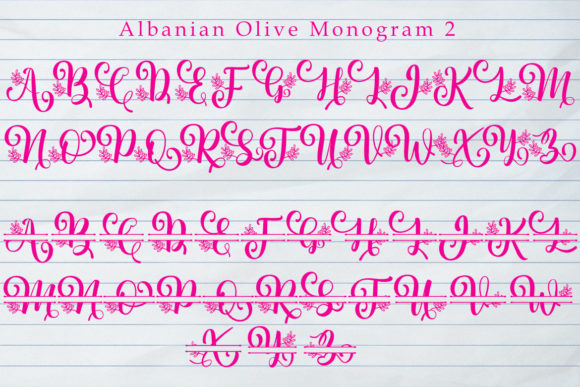 Albanian Olive Monogram Font Poster 5