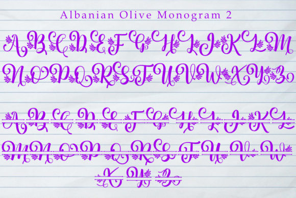Albanian Olive Monogram Font Poster 6