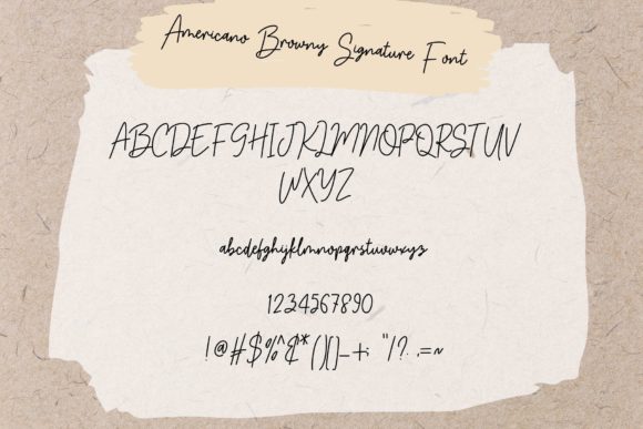 Americano Browny Signature Font Poster 9