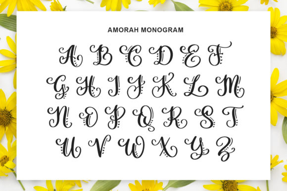 Amorah Monogram Font Poster 2