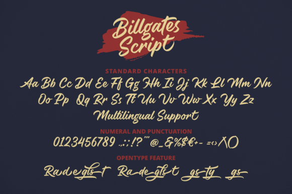 Billgates Script Font Poster 9