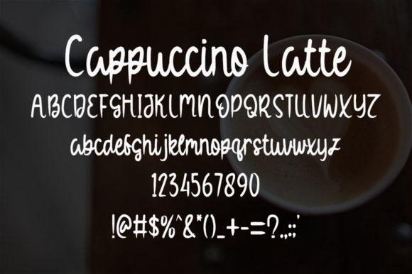 Cappuccino Latte Font Poster 4