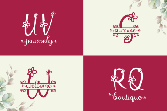 Flower Monogram Font Poster 5