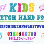 Kids Sketch Hand Font Poster 1