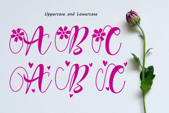 Love Flower Monogram Font Poster 6