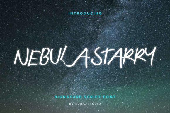 Nebula Starry Font Poster 2