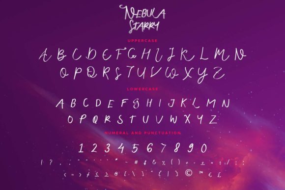 Nebula Starry Font Poster 4