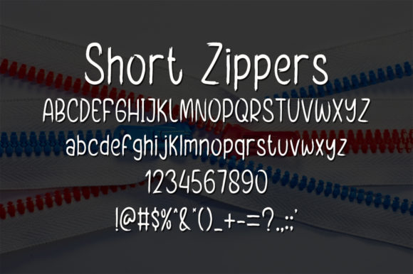 Short Zippers Font Poster 4