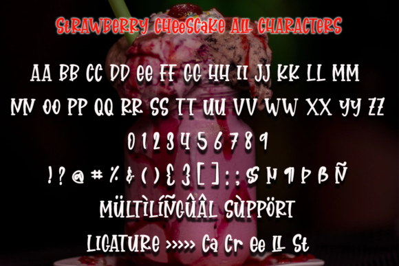 Strawberry Cheesecake Font Poster 4
