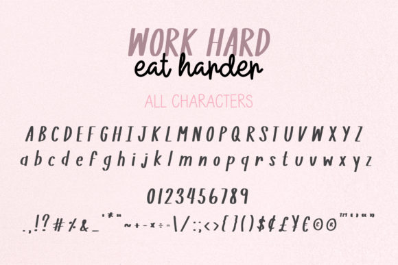 Work Hard Eat Harder Font Poster 3