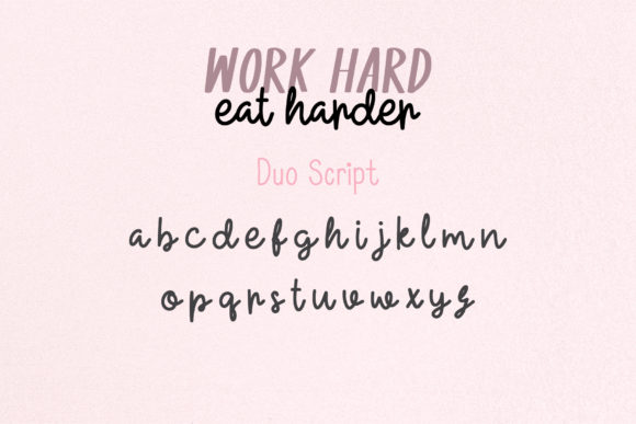 Work Hard Eat Harder Font Poster 4