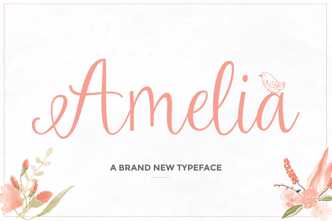 Amelia Script Font Poster 1