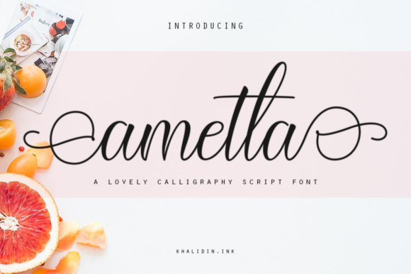 Ametta Script Font Poster 1