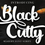 Black Catty Script Font Poster 1