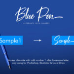 Blue Pen Script Font Poster 5