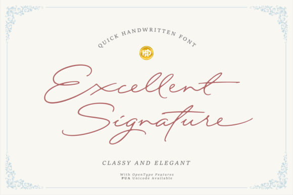 Excellent Signature Font Poster 1