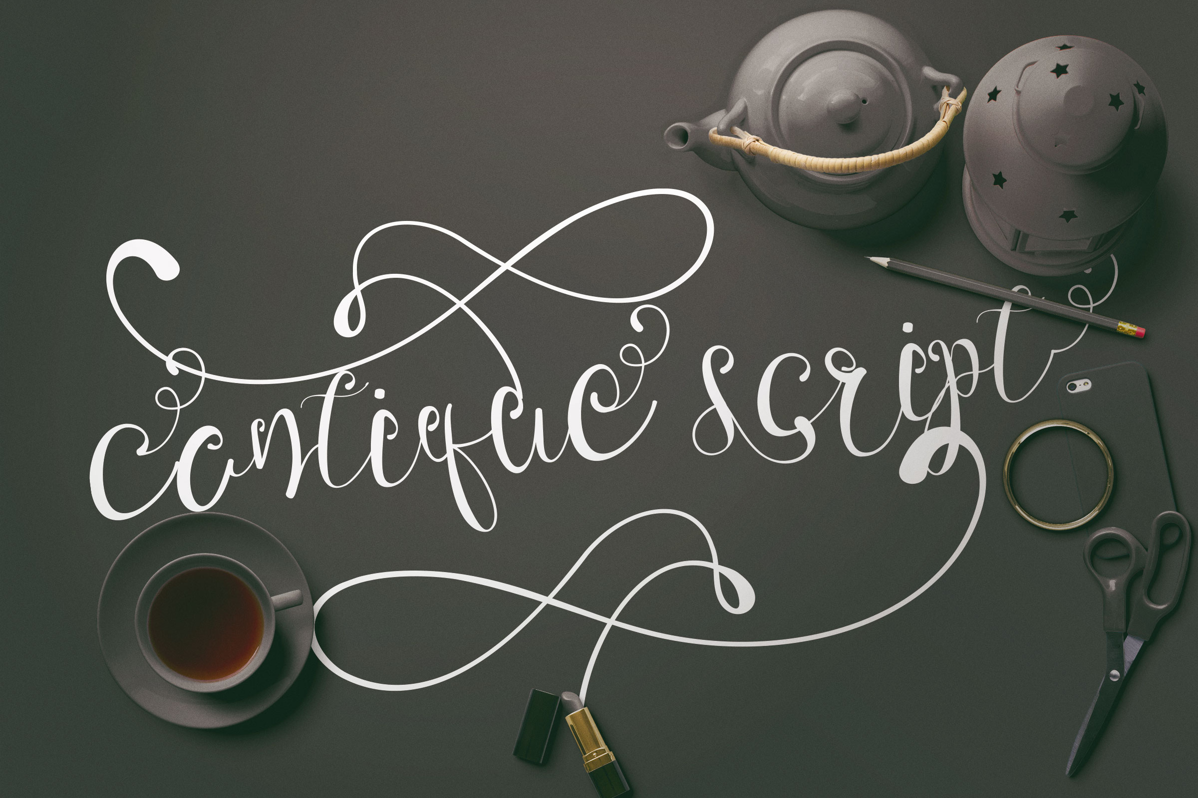 Cantique Script Font Poster 1