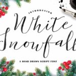 White Snowfall Font Poster 1