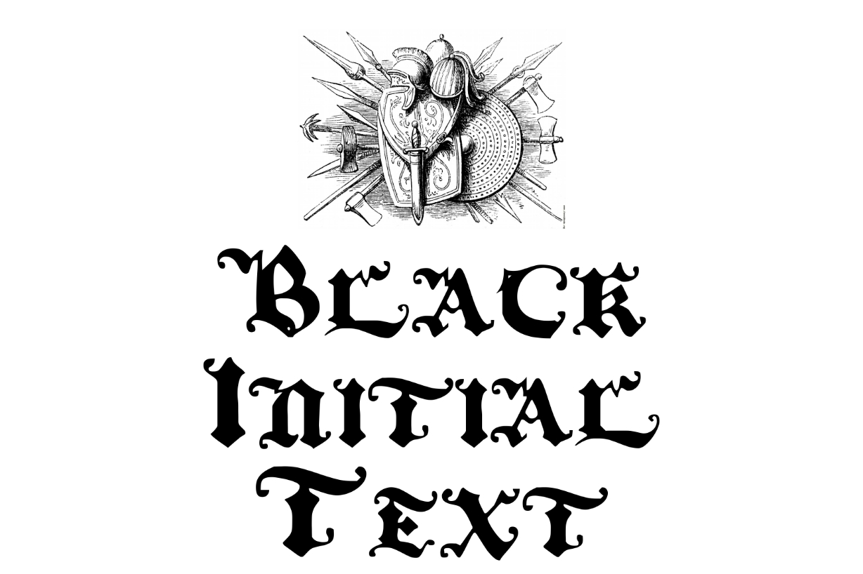 Black Initial Text Font