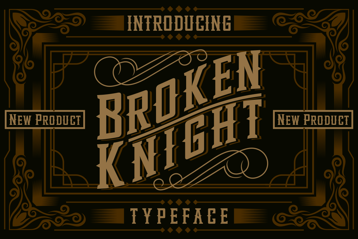 Broken Knight Font Poster 1