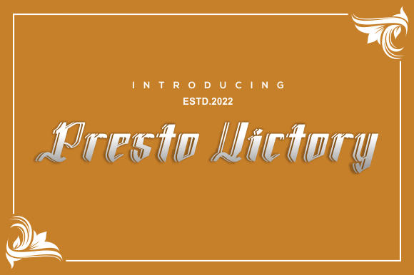 Presto Victory Font Poster 1