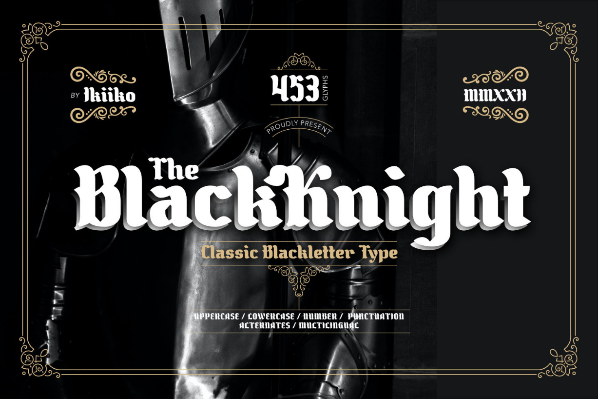 The Black Knight Font Poster 1