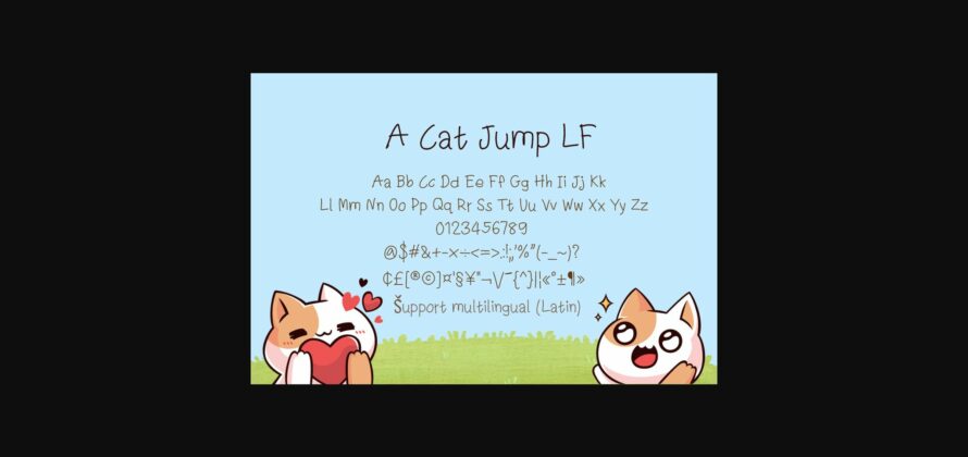 A Cat Jump Lf Font Poster 4