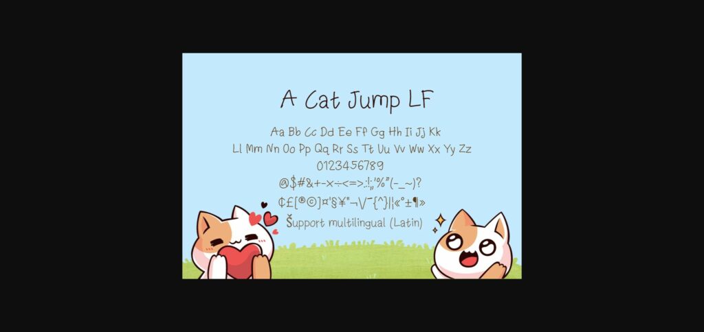 A Cat Jump Lf Font Poster 2