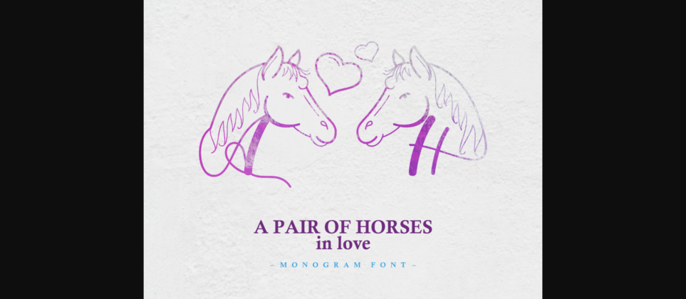 A Pair of Horses in Love Font Poster 3