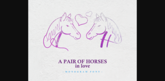 A Pair of Horses in Love Font Poster 1