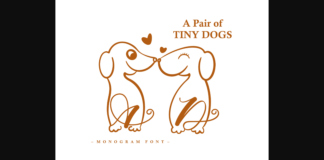 A Pair of Tiny Dogs Font Poster 1