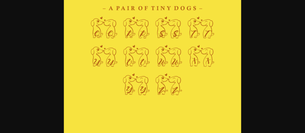 A Pair of Tiny Dogs Font Poster 5