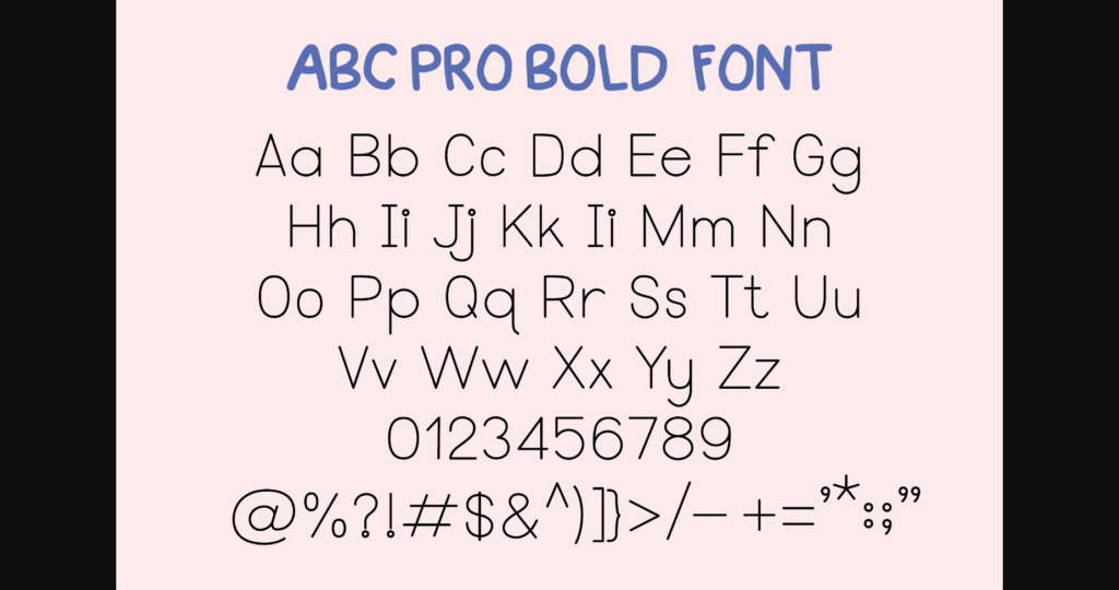 Abc Pro Tracing Dot Font Poster 6