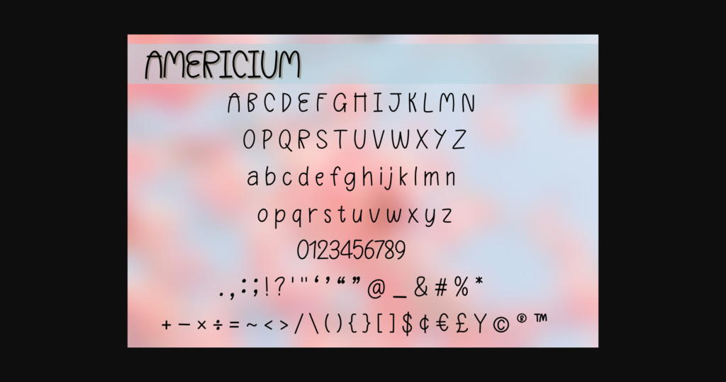 Americium Font Poster 2