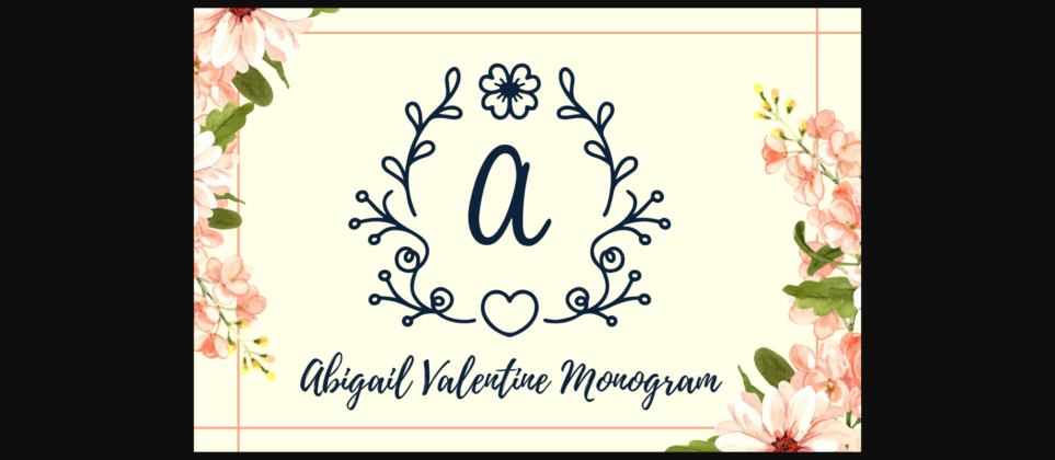 Abigail Valentine Monogram Font Poster 3