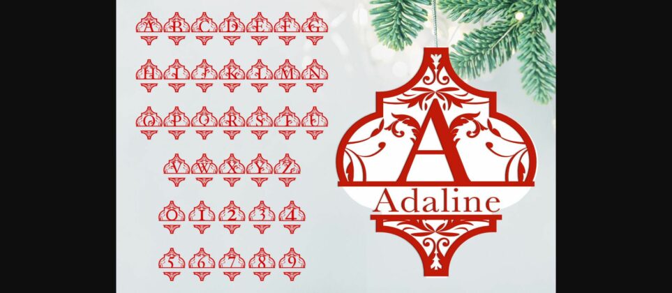 Adaline Arabesque Christmas Ornament Font Poster 4