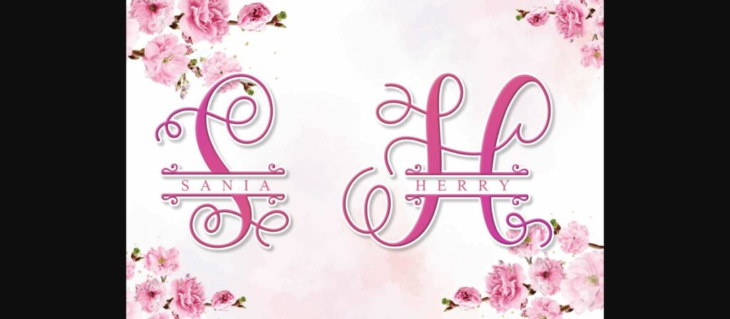 Alina Monogram Font Font Poster 4