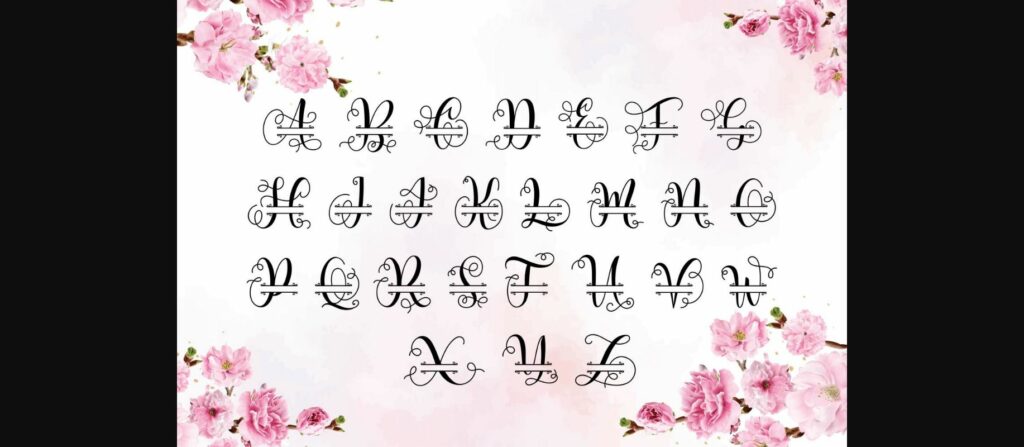 Alina Monogram Font Font Poster 7