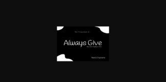 Always Give Font Poster 1