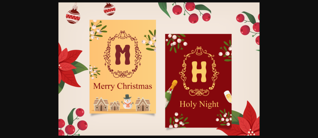 Amara Christmas Monogram Font Poster 4