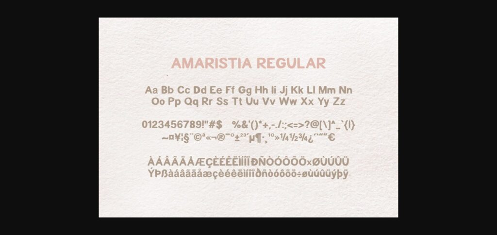 Amaristia Font Poster 6