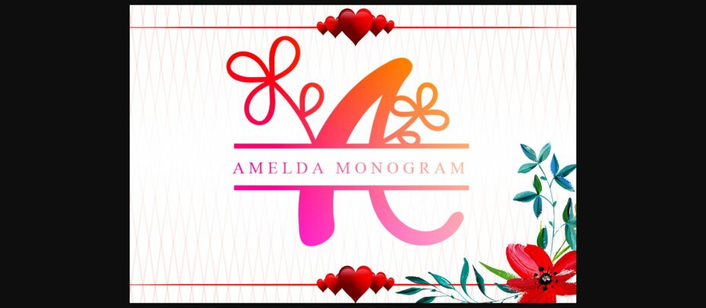 Amelda Monogram Font Poster 3