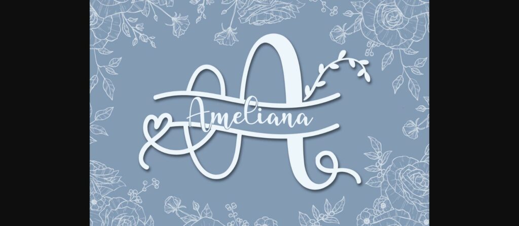 Ameliana Monogram Font Poster 1